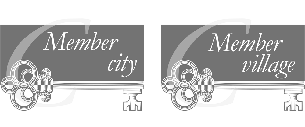 Symbols member city, village.